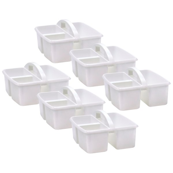 Teacher Created Resources Storage Bin, Plastic, White, 6 PK 20445